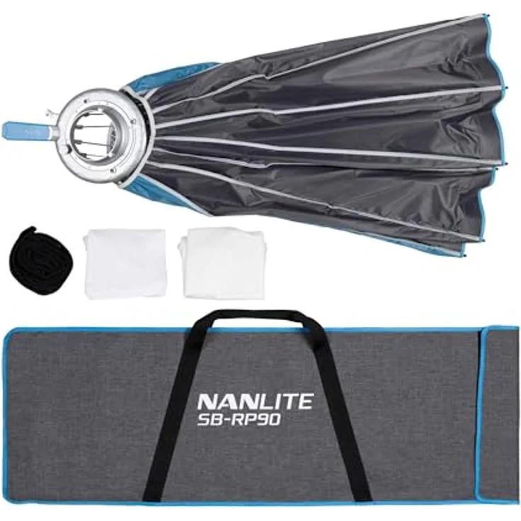 Nanlite Rapid 90, 35" Parabollichtbox mit Gitter, Bowens Halterung und Tragetasche, schnell auf- und abbaubar – Bild 2