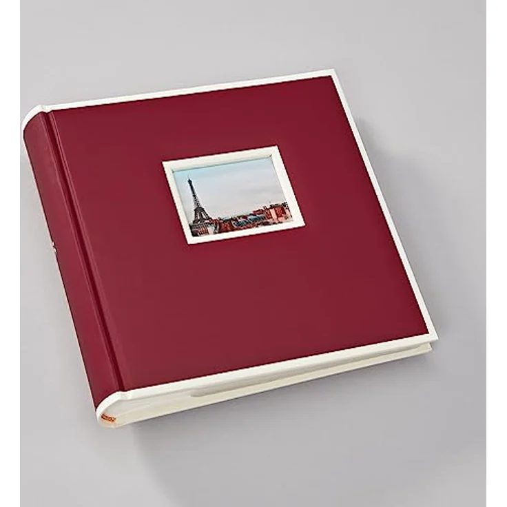 Semikolon 351134 200 Pockets Album – 23 x 22,3 cm – 100 Seiten cremefarben, für 200x 10x15 Fotos – burgundy dunkel-rot – Bild 2