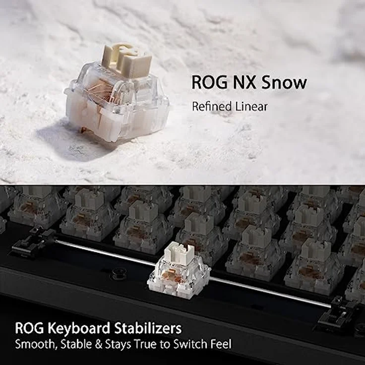 ASUS ROG Strix Scope II 96 Wireless mechanische Gaming Tastatur (ROG NX-Switches, Handballenablage, 4 GHz, Bluetooth, kabelgebunden, ROG Omni-Empfänger, Aura Sync RGB-Beleuchtung, DE QWERTZ-Layout) – Bild 5