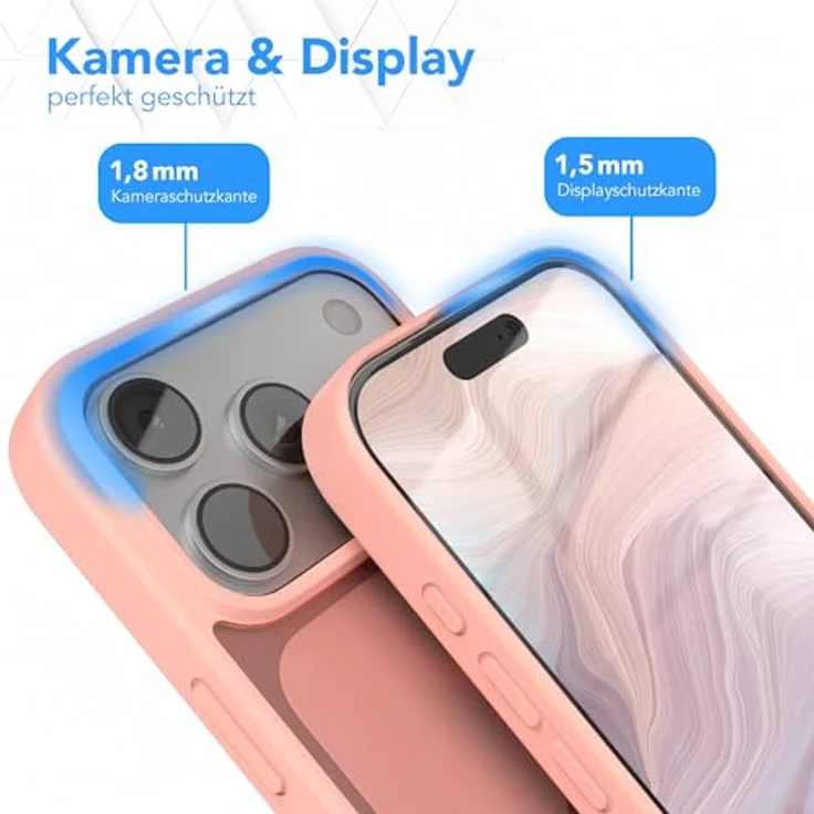 EAZY CASE Outdoor Hülle für iPhone 17 Pro, Matte Schutzhülle mit Ultra Aufprallschutz, Stoßfest, Kratzfest und Kameraschutz - Rosa – Bild 3