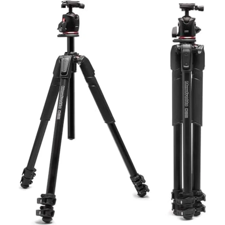 Manfrotto 055XPRO AS, 3-teiliges Aluminium-Kamerastativ Kit mit XPRO-Kugelkopf, 15 kg Tragkraft, Arca-Swiss-Platte, für DSLR/spiegellose Kamera – Bild 1