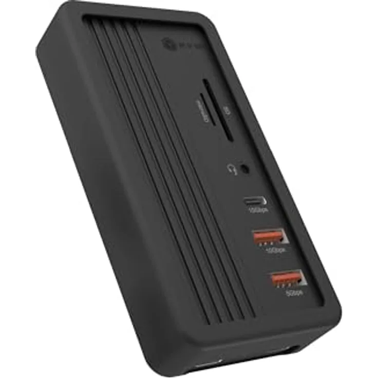 ICY BOX IB-DK4072M-CU31, 10-in-1 USB-C DockingStation mit M.2 NVMe SSD Schacht, HDMI 4K@60Hz, 100W Power Delivery, Aluminiumgehäuse, Gigabit LAN, Kartenleser, Audio