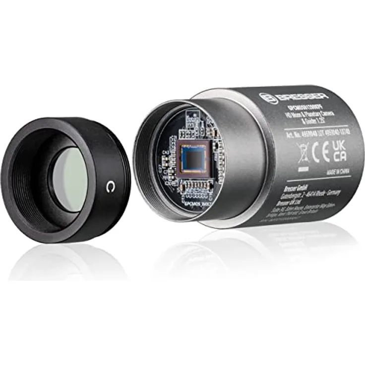 Bresser HD Mond & Planeten Kamera & Guider 1.25" - Astrofoto-Farbkamera & Autoguider für Teleskop Nachführung, Sony IMX225 Sensor