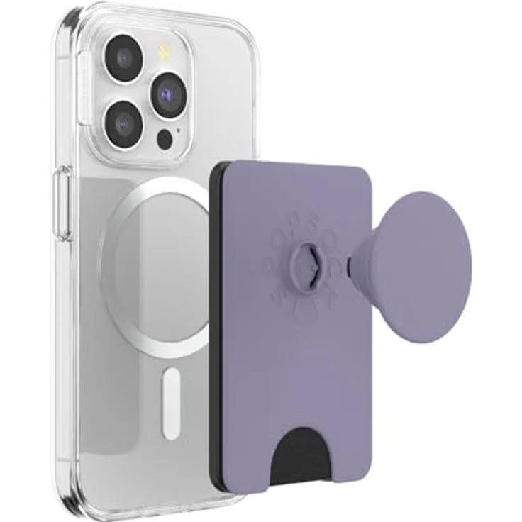 PopSockets PopWallet, Telefon-Geldbörse mit MagSafe-Adapterring und erweitertem Griff, kabellos aufladbar, Dusk – Bild 5
