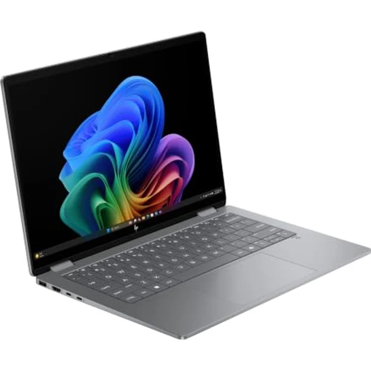 HP OmniBook X Flip 2-in-1 Laptop, 14" 2K Touchscreen, AMD Ryzen AI 7, 16GB RAM, 512GB SSD, Win11, QWERTZ - Silber – Bild 3