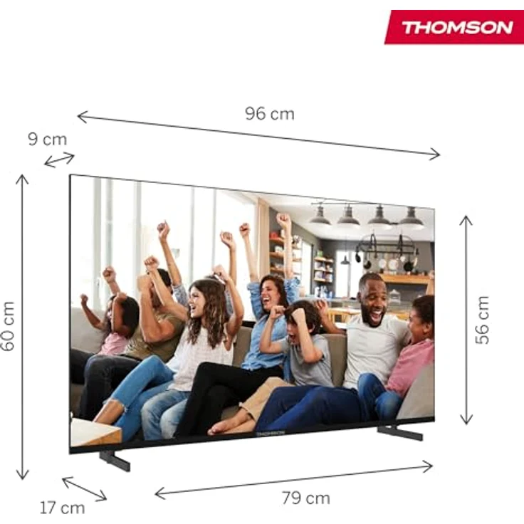 Thomson Q70 43UG4S14, 43" 4K Ultra HD Smart TV mit Google TV, Wi-Fi, HDR10, schwarz – Bild 2