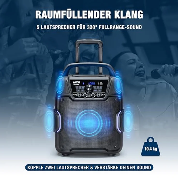 Alto Professional UBER FX2, Aktiver PA Lautsprecher mit 200 W Leistung, tragbar, Bluetooth, Schwarz – Bild 4