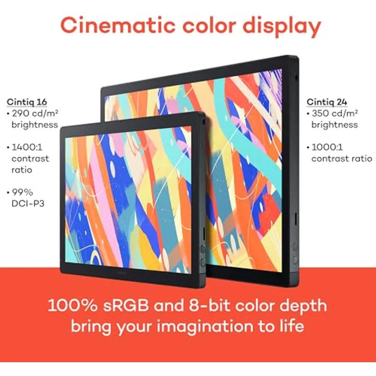 Wacom Cintiq 24 pen DTK246, Grafiktablett mit 23,8 Zoll LCD-Display, 2560 x 1600 Auflösung, 99 % DCi-P3 Farbraumabdeckung, kabelgebunden, USB-C und HDMI – Bild 6