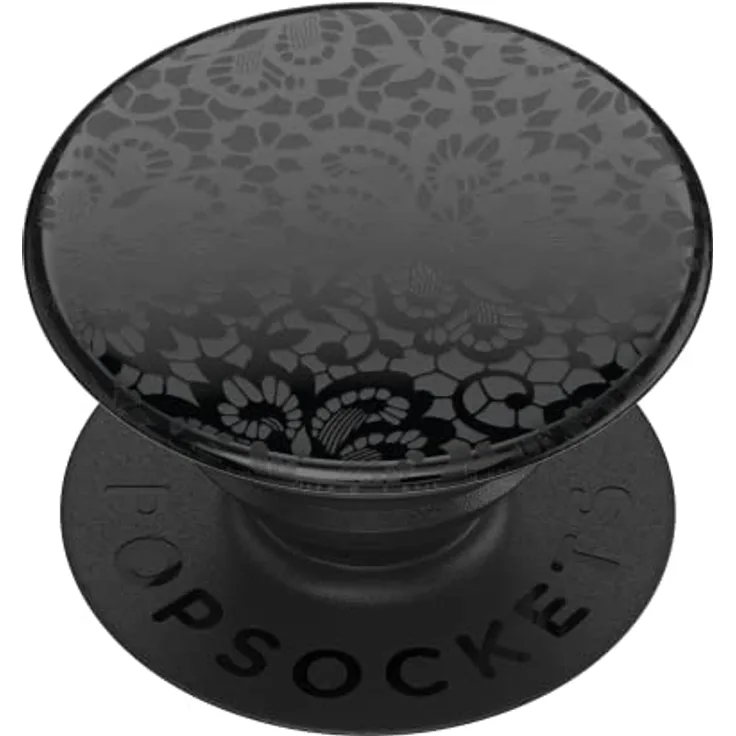 PopSockets: PopGrip Lace Noir Ständer und Griff mit austauschbarer Oberseite für Smartphones und Tablets