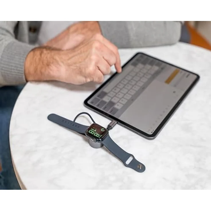 Satechi Ladekabel für Apple Watch, Magnetisch MFi FastCharge, 5W, geflochtene Nylonummantelung, Grau, 19 cm – Bild 6