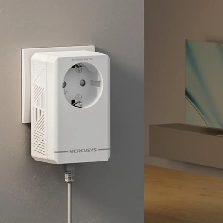 Mercusys AV1000, Gigabit Passthrough Powerline-Adapter mit 1000 Mbit/s und zusätzlicher Steckdose – Bild 6