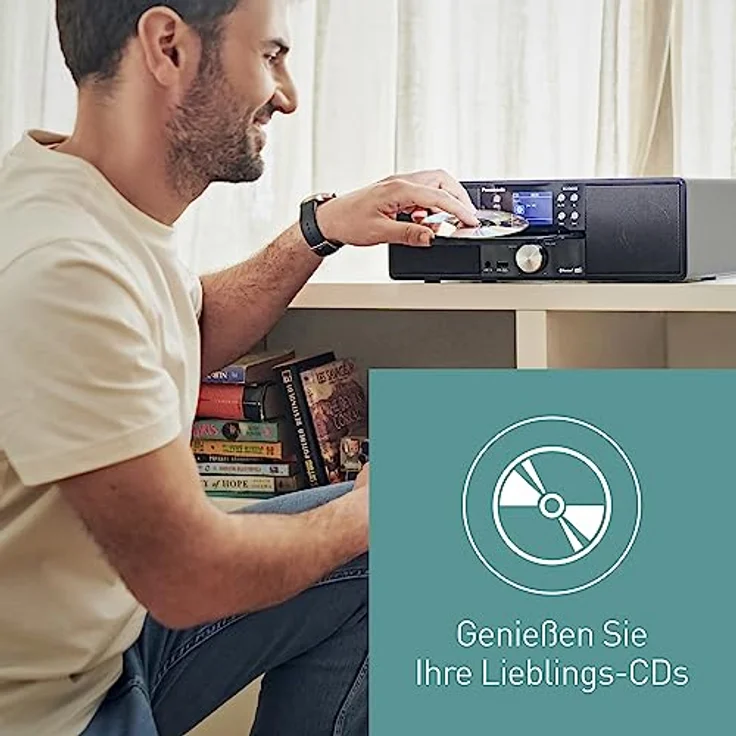 Panasonic SC-DM202EG-K Kompaktes Micro HiFi Stereosystem mit CD, DAB+/FM Radio, USB und Bluetooth, 24W Lautsprechern, Fernbedienung, 2,4 Zoll TFT LCD-Display, EQ-Einstellungen, Schwarz. – Bild 5