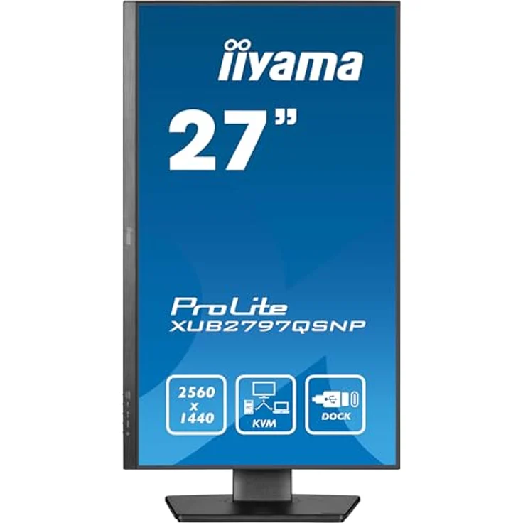 iiyama Prolite XUB2797QSNP-B1 27" IPS LED-Monitor WQHD 100Hz HDMI DP-in/Out DaisyChain USB-C Dock 96W LAN KVM-Switch schwarz - Preisvergleich – Bild 4