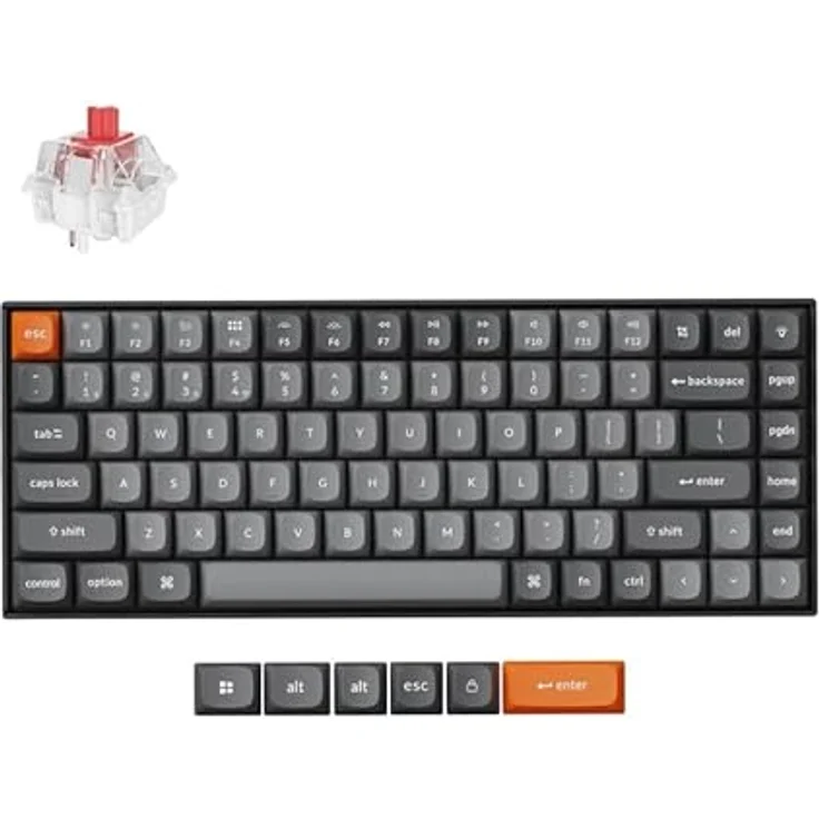 Keychron K8 Max Custom Wireless Mechanische Tastatur 2.4 GHz/Bluetooth/USB-C, Wiße LED, QMK/VIA Programmierbare Makros, PBT Keycaps, Super Red Switch, für Mac Windows – Bild 1