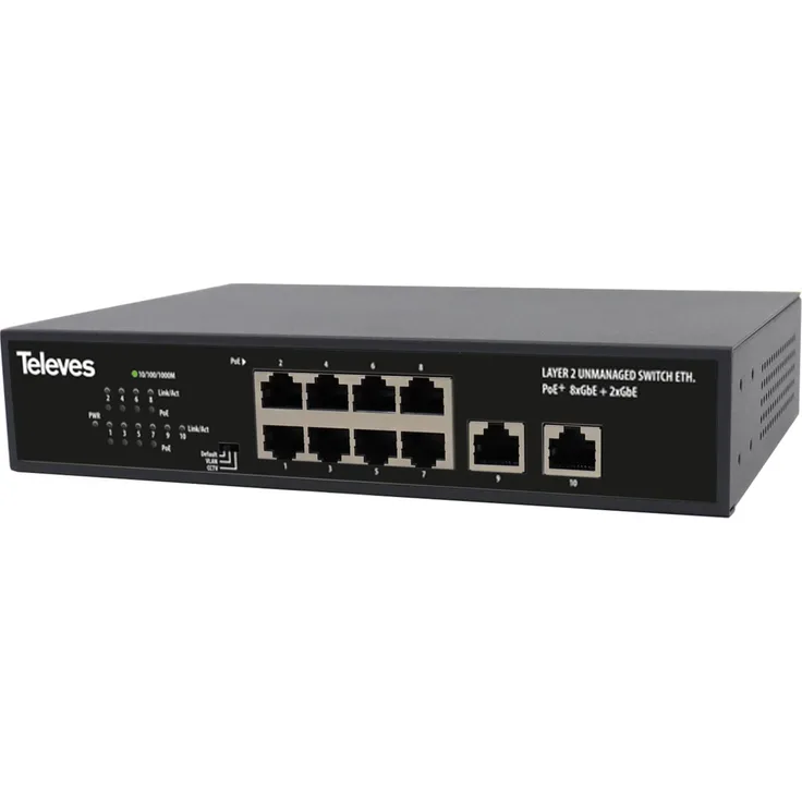 Televes SWUM1000POE+ Ethernet Switch, 8xGbE120WPoE+,2xGbE