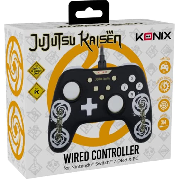 Konix Jujutsu Kaisen PC-Gamepad, silbernes Kabel-Gamepad mit einfacher Größe – Bild 5