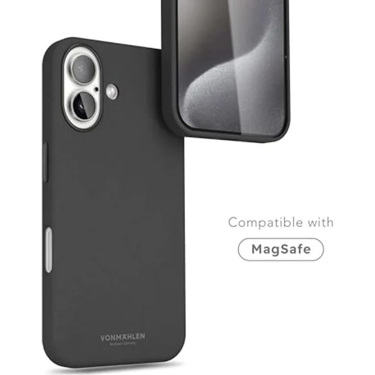 Vonmählen Like Leather Case Cover für Apple iPhone 16 Plus, Schwarz, Handytasche, versandkostenfrei – Bild 2