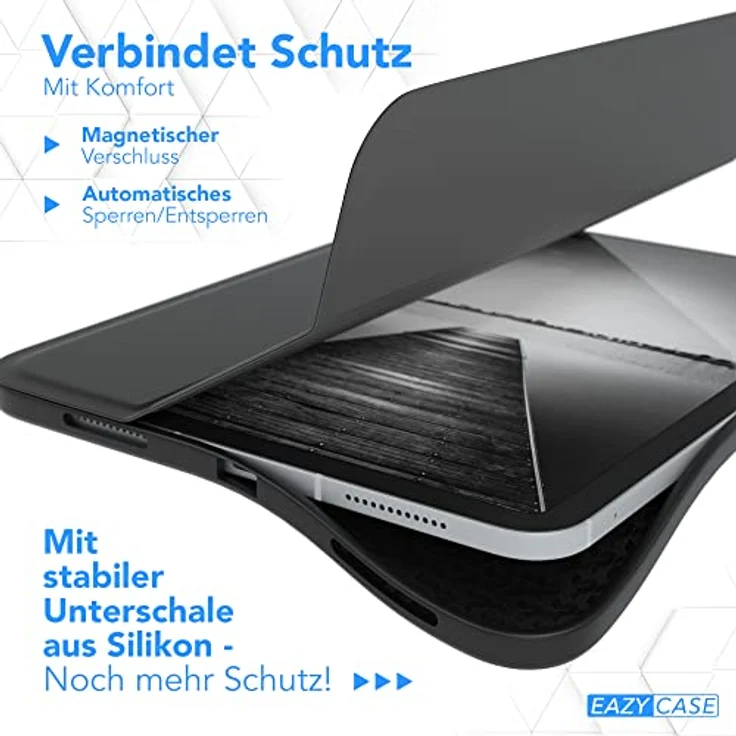 EAZY CASE Schutzhülle für iPad 11. Generation A16 (2025) mit Stifthalter, auto Sleep/Wake Funktion, aufstellbar, Klappcase, schwarz – Bild 3