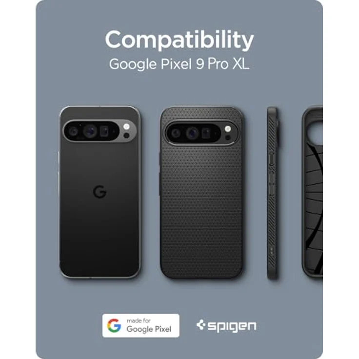 Spigen Liquid Air Hülle Kompatibel mit Google Pixel 9 Pro XL [Made for Google] -Schwarz, Schutzhülle mit Spider Web Stoßabsorption und Air Cushion Technologie – Bild 2