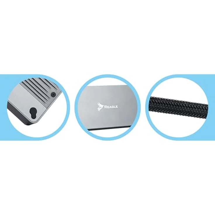 Reagle 10-in-1 USB-C Hub mit M.2 SSD-Gehäuse, 4K@60Hz HDMI, 100W PD, 10Gbps USB 3.2 Gen 2, RJ45 Gigabit Ethernet, SD/microSD Kartenleser – Aluminiumgehäuse, kompatibel mit Windows, MacOS, Android, NVMe/SATA NGFF SSDs – Bild 5