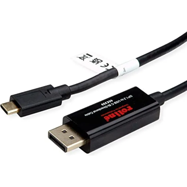 ROLINE USB Typ C - DisplayPort, v1.2, bidirektionales Adapterkabel, ST/ST, 2 m