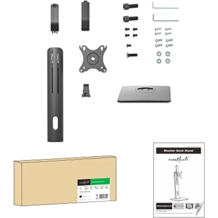 PureMounts Monitor-Halterung für einen Bildschirm, 1x VESA 75x75 bis VESA 100x100 Monitor-Aufnahme, stufenlos Höhenverstellbar, neigbar, schwenkbar, drehbar, schwarz, PM-OFFICE-ST-01, für 1 Monitor – Bild 5