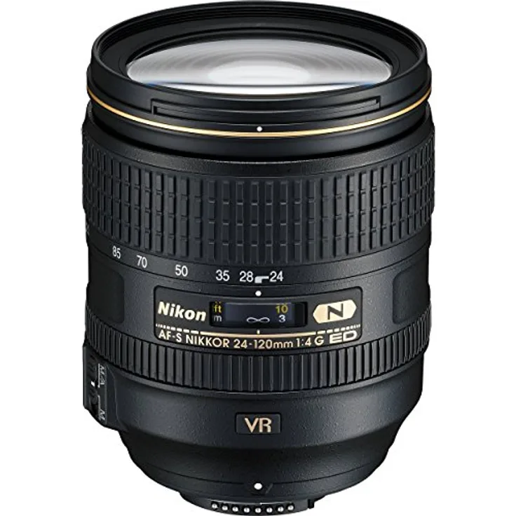 Nikon AF-S 24-120mm 1:4G ED VR Objektiv, 77 mm Filtergewinde, Nanokristallvergütung, inkl. HB-53, Naheinstellgrenze 0,45 m