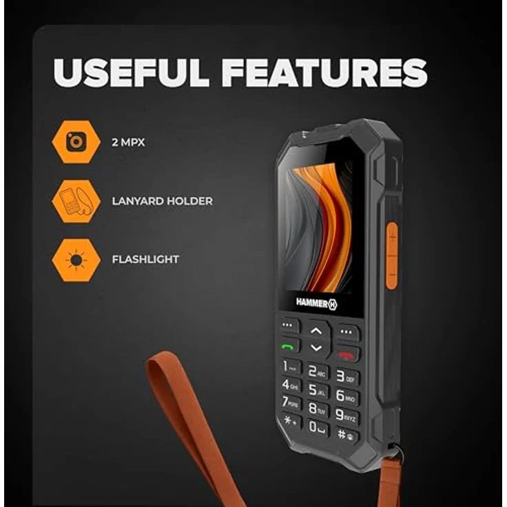 Hammer 6 4g 2.4´´ Schwarz Schwarz One Size - Robustes Seniorenhandy mit IP68 Zertifizierung und 7 Tage Akkulaufzeit – Bild 9