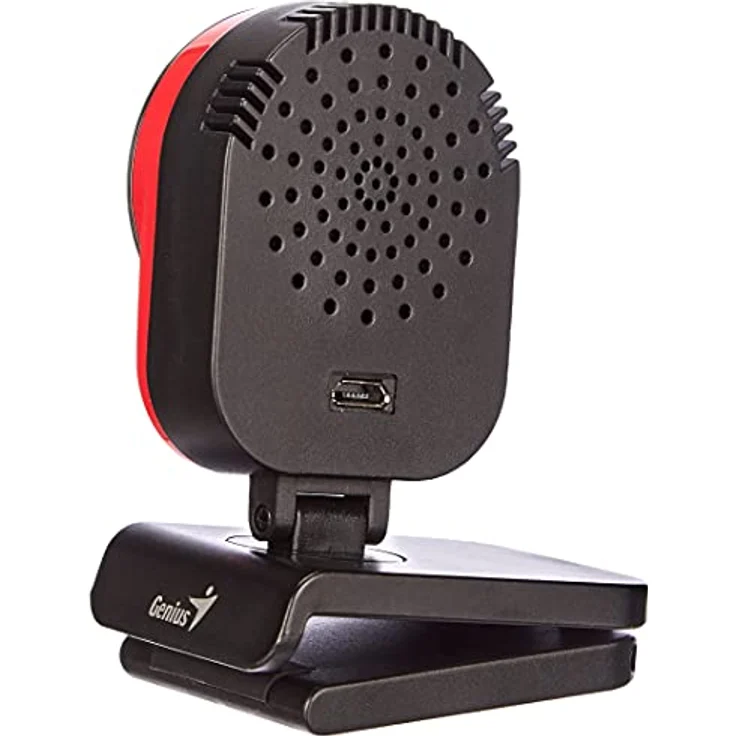 Genius Webcam QCam 6000, Full HD 1080p Webcam mit digitalem Mikrofon und 360-Grad-Drehung, Rot – Bild 3