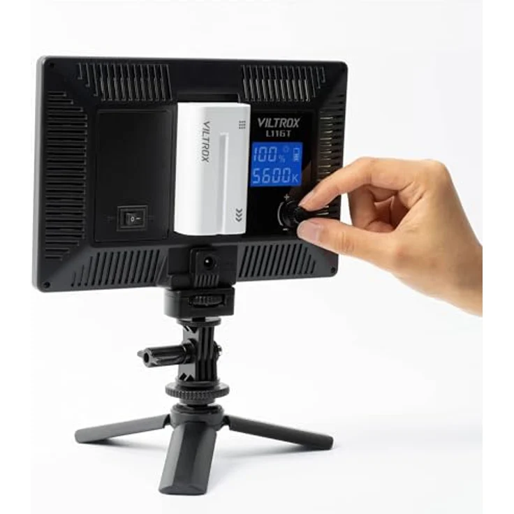 VILTROX L116T Dimmbar LED-Videoleuchte 3300K-5600k Farbtemperatur Studioleuchte Fotoleuchte für DSLR Kameras und Videokameras (ohne Batterie) – Bild 4