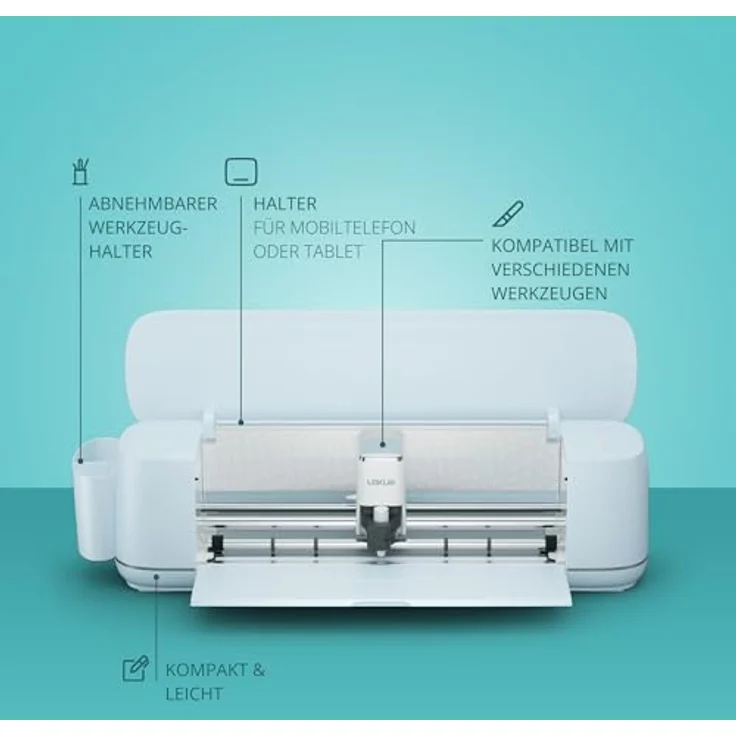 LOKLiK iCraft Plotter Maschine, Schneidemaschine für Textilien, Tassen und Dekorationen, kompatibel mit Flexfolie, Papier und Leder, blau – Bild 2