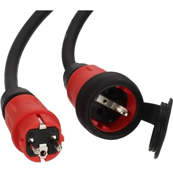 Brennenstuhl Verlängerungskabel 9161250110, 25 m H07RN-F, 16 A, robust, schwarz/rot, IP44 spritzwassergeschützt, für Baustellen- und Außeneinsatz – Bild 6