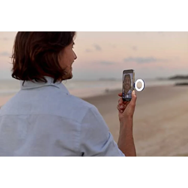 ShiftCam SnapLight – LED-Selfie-Ringlicht mit Vier Helligkeitseinstellungen und eingebautem Akku – Magnetische Halterung lässt Sich an jedem Telefon befestigen – Bild 4