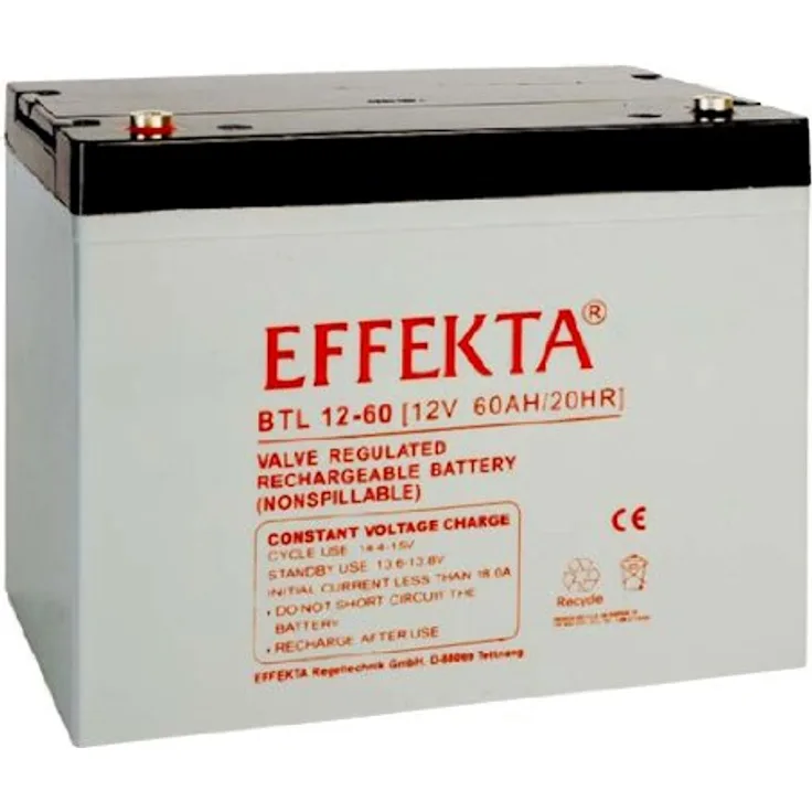 AGM BATTERIE EFFEKTA BTL12-60/12V 60Ah, wartungsfrei, robust, hohe Kapazität
