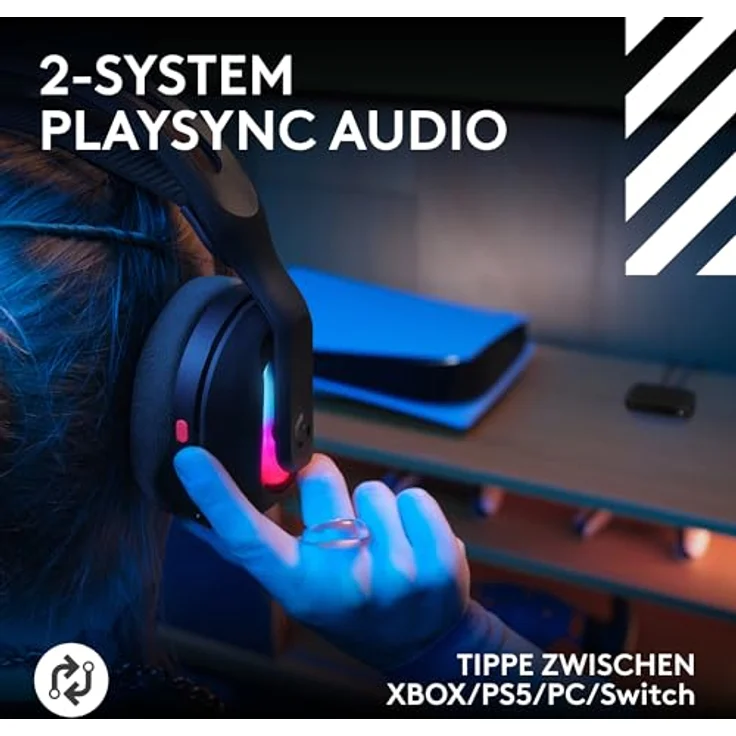 Logitech G A20 X, Kabelloses Gaming Headset mit PLAYSYNC AUDIO für mehrere Konsolen, Schwarz – Bild 2