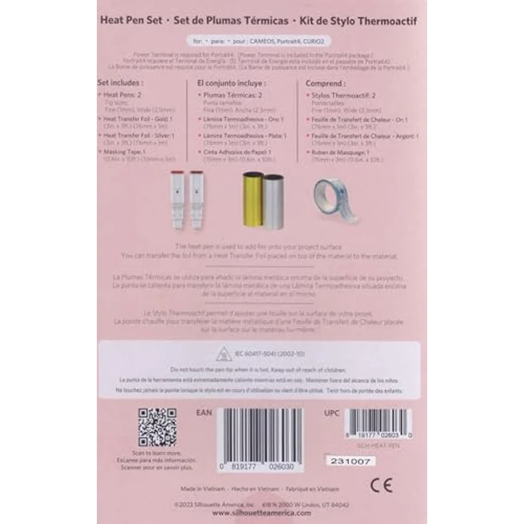 Silhouette Heißtransfer-Stiftset für CAMEO 5, Portrait 4 und Curio 2, inkl. Folie in Gold und Silber, kabellos – Bild 4