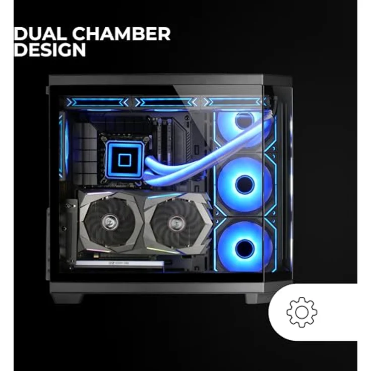 Mars Gaming MC-3TCORE, Custom ATX Gaming Gehäuse mit Dreifachglas, Dual-Kamera, Schwarz – Bild 3