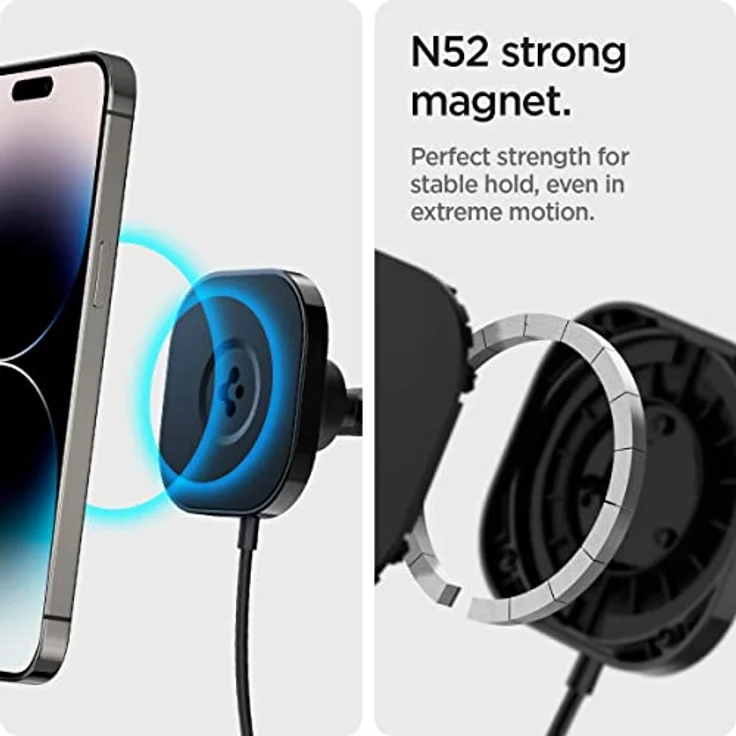 Spigen Onetap Pro 3 ITS35W-3 DASH, Autohalterung mit Qi 10W für iPhone mit MagSafe, schwarz – Bild 7