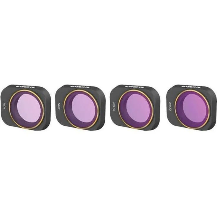 Sunnylife Set von 4 ND-Filtern ND 4/8/16/32 für DJI Mini 3 Pro (MM3-FI417), robuster Schutz, einfach anzubringen, ideal für Naturfotografie