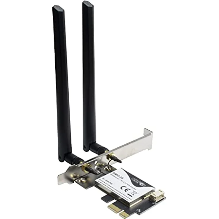 Inter-Tech DMG-35 Wi-Fi6 + BT5.0 2in1 WLAN + Bluetooth 5.0 PCIe Adapter 3000Mbps – Bild 1