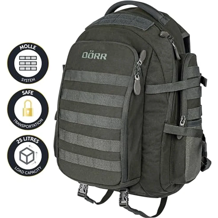 Dörr Fotorucksack ProTac, Trekkingrucksack in Olivgrün, 25 l mit Zubehörfach und Reißverschluss – Bild 5