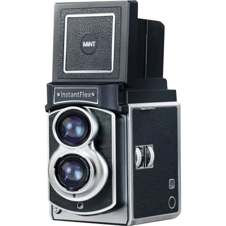MINT InstantFlex TL70.Plus Sofortbildkamera für Fuji Instax Square Filme mit manueller Scharfeinstellung, Zweiäugiger Spiegereflex-Kamera, integriertem Blitz - Schwarz – Bild 2