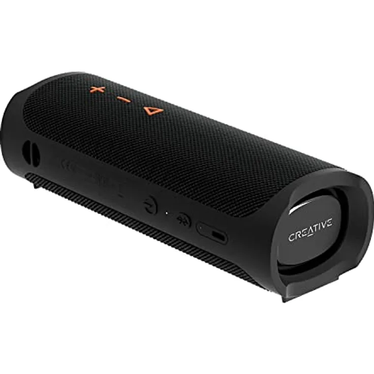 CREATIVE MUVO Go Tragbarer wasserdichter Bluetooth-5.3-Lautsprecher mit bis zu 18 Stunden Akkulaufzeit, wasserdicht gemäß IPX7 (Schwarz)