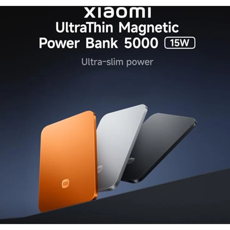 Xiaomi Ultrathin Magnetic Power Bank 5000mAh 15W, MagSafe-kompatible Powerbank für iPhone, kabelloses Laden, ultraschlank, Gletscher Silber – Bild 3