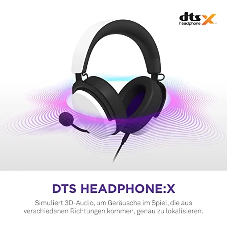 NZXT Kabelgebundenes PC-Gaming Relay-Headset – AP-WCB40-W2 - Hi-Res-Audio-zertifiziert – DTS Headphone:X Surround-Sound – Leichtes und komfortables Design – Abnehmbares Mikrofon – Weiß – Bild 5