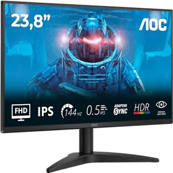 AOC 24B36X, 24 Zoll Full HD Gaming Monitor mit 0,5 ms Reaktionszeit, 144 Hz, Adaptive Sync, HDMI 1.4, DisplayPort 1.4, schwarz – Bild 1