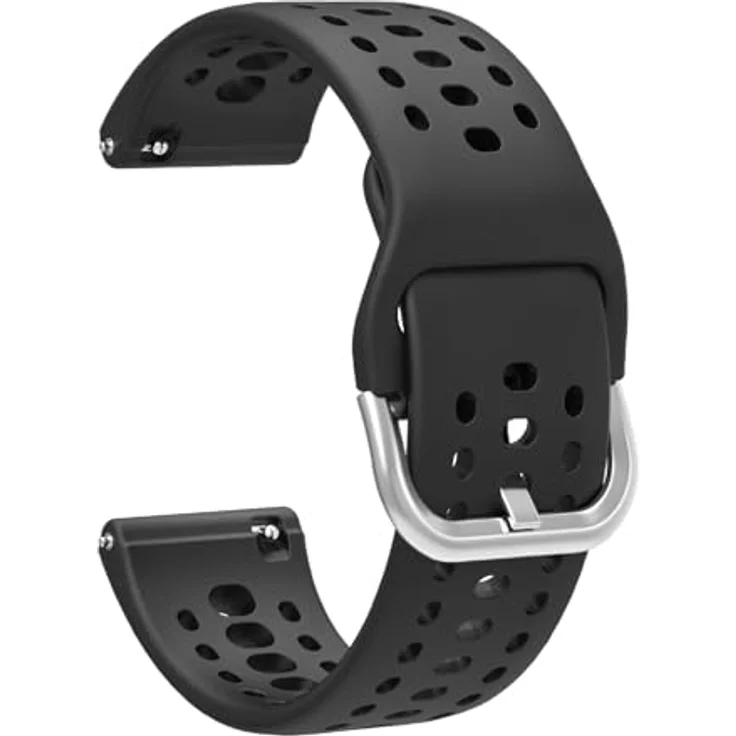 GIOPUEY Silikon Armband für Amazfit Bip 6/Bip Max, Verschleißfest & Atmungsaktiv, Schwarz – Bild 3
