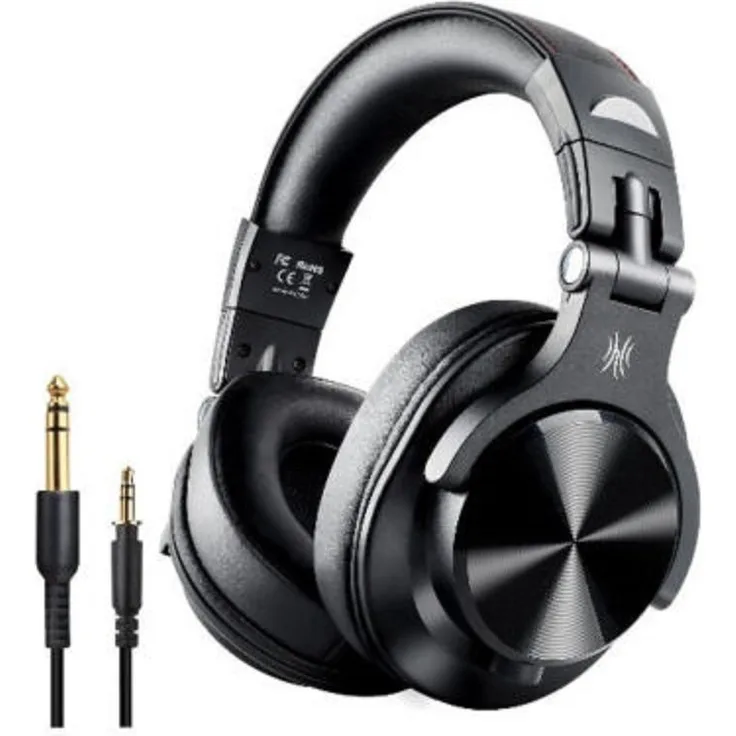 OneOdio A70 Bluetooth Headset Schwarz, Musik DJ High-Resolution Kopfhörer mit CVC 8.0 Noise-Cancelling-Mikrofon
