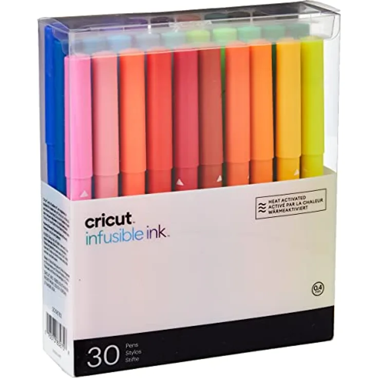 Cricut Infusible Tintenstift Set | Ultimativ | Feiner Punkt | 30-Pack | Zur Verwendung mit infusiblen Tintenkompatiblen und Cricut Easypress oder Cricut Autopress