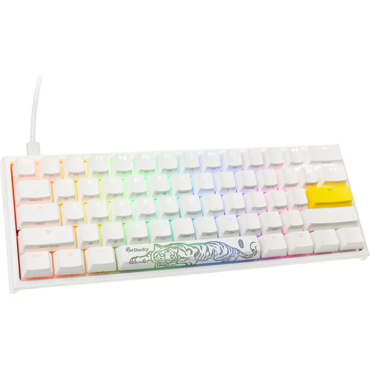 Ducky One 2 Pro Mini White Edition Gaming Tastatur, RGB LED - Gateron Yellow (US) – Bild 1